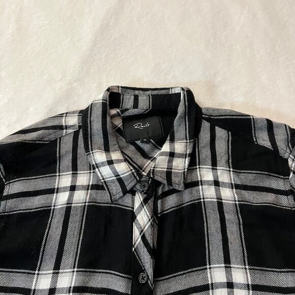 Rails Plaid Flannel Hunter Checkered Button Down Blouse Size Medium *SMALL FLAW* - Picture 3 of 10